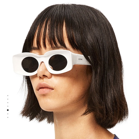 Loewe Paula's Ibiza Original Rectangular Sunglasses - White/Silver - Picture 1 of 10